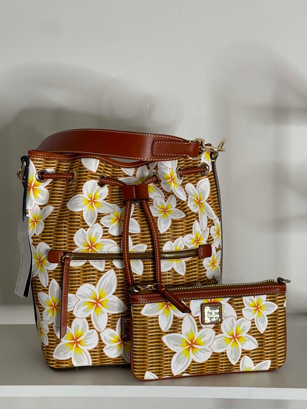 Dooney & Bourke Bucket Floral Bag With Matching Wristlet